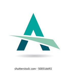 Design Concept of a Colorful Abstract Triangular Icon of Letter A, Vector Illustration