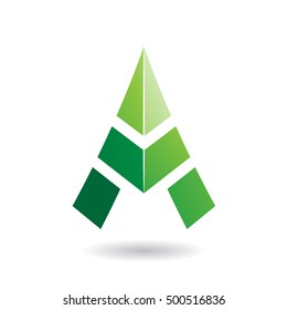 Design Concept of a Colorful Abstract Triangular Icon of Letter A, Vector Illustration