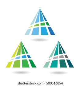 Diseño Concepto de un colorido Abstracto Icono Triangular de la letra A, Ilustración vectorial