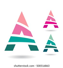 Design Concept of a Colorful Abstract Triangular Icon of Letter A, Vector Illustration
