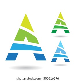 Design Concept of a Colorful Abstract Triangular Icon of Letter A, Vector Illustration
