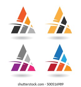 Design Concept of a Colorful Abstract Triangular Icon of Letter A, Vector Illustration