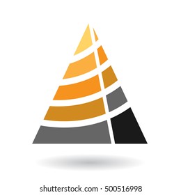 Diseño Concepto de un colorido Abstracto Icono Triangular de la letra A, Ilustración vectorial