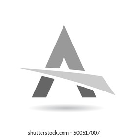 Design Concept of a Colorful Abstract Triangular Icon of Letter A, Vector Illustration