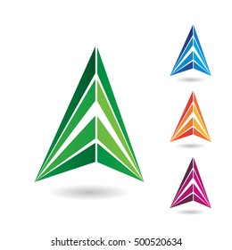 Design Concept of a Colorful Abstract Triangular Icon of Letter A, Vector Illustration