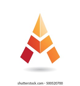 Design Concept of a Colorful Abstract Triangular Icon of Letter A, Vector Illustration