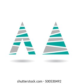 Design Concept of a Colorful Abstract Triangular Icon of Letter A, Vector Illustration