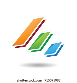 Design Concept of Colorful Diagonal Bars Icon, Vector Illustration Isolated on a White Background