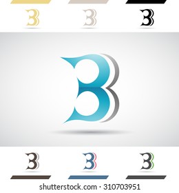 Design Concept of Colorful Stock Icons and Shapes of Letter B, Vector Illustration 