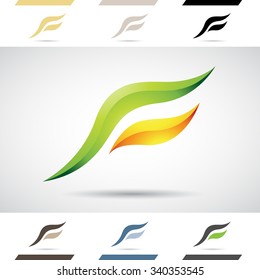 Design Concept of Colorful Stock Icons and Shapes of Letter F, Vector Illustration 