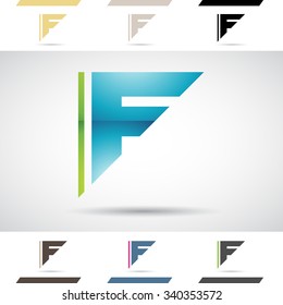 Design Concept of Colorful Stock Icons and Shapes of Letter F, Vector Illustration 