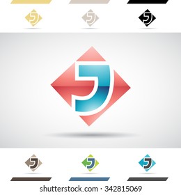 Design Concept of Colorful Stock Icons and Shapes of Letter J, Vector Illustration 