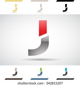 Design Concept of Colorful Stock Icons and Shapes of Letter J, Vector Illustration 
