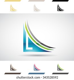Design Concept of Colorful Stock Icons and Shapes of Letter L, Vector Illustration 
