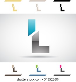 Design Concept of Colorful Stock Icons and Shapes of Letter L, Vector Illustration 