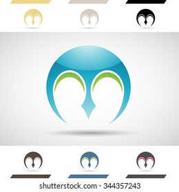 Design Concept of Colorful Stock Icons and Shapes of Letter M, Vector Illustration 
