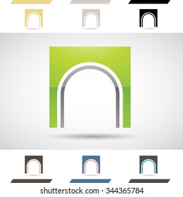 Design Concept of Colorful Stock Icons and Shapes of Letter N, Vector Illustration 