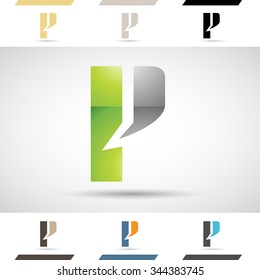 Design Concept of Colorful Stock Icons and Shapes of Letter P, Vector Illustration 