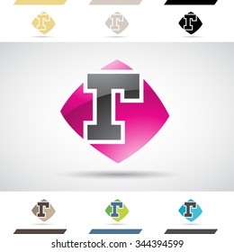 Design Concept of Colorful Stock Icons and Shapes of Letter R, Vector Illustration 