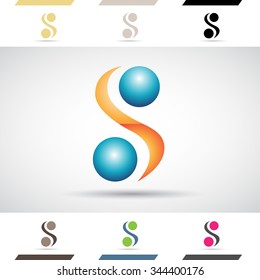 Design Concept of Colorful Stock Icons and Shapes of Letter S, Vector Illustration 