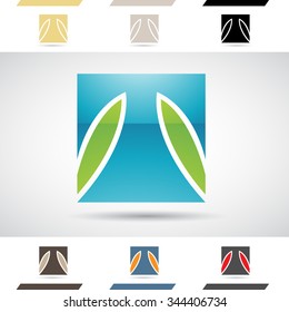 Design Concept of Colorful Stock Icons and Shapes of Letter T, Vector Illustration 