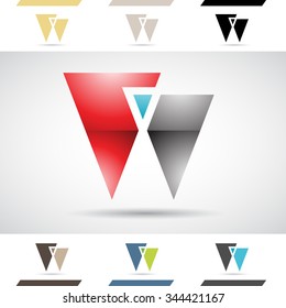 Design Concept of Colorful Stock Icons and Shapes of Letter W, Vector Illustration 