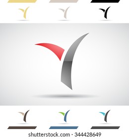 Design Concept of Colorful Stock Icons and Shapes of Letter Y, Vector Illustration 