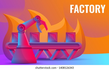 design concept of a conveyor factory, vector illustration