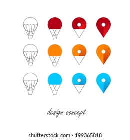 Design concept of creative map pins