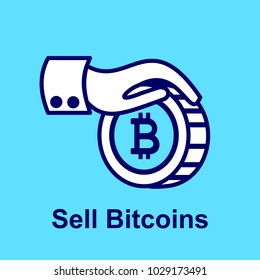 Design concept of cryptocurrency technology. Exchange - Sell Bitcoins.
