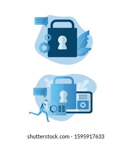 Design concept of Data Protection for website and mobile website development