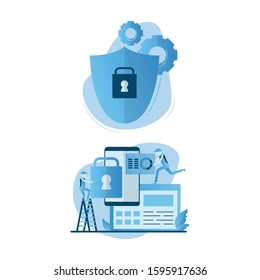 Design concept of Data Protection for website and mobile website development