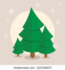 The design concept of decorations, cards, backgrounds, banners, and posters in celebration holiday in the snow on Christmas day in the season of winter we are happy merry Christmas and happy new year