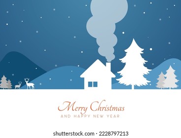 The design concept of decorations, cards, backgrounds, banners, and posters in celebration holiday in the snow on Christmas day in the season of winter we are happy merry Christmas and happy new year