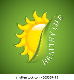 Design concept for ecology and healthy life.Vector