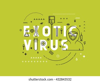 Design concept exotic virus. Modern line style illustration.  Easy to edit.