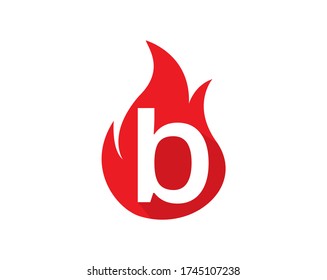Design concept fire with Initial b Letter Logo Design