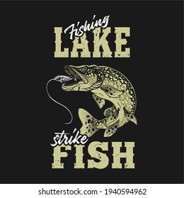 DESIGN CONCEPT OF FISHING ILLUSTRATION T-SHIRT