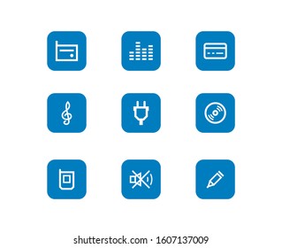 design concept flat blue and white icons