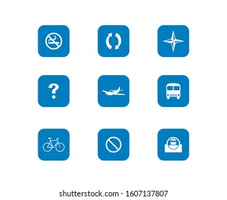 design concept flat blue and white icons