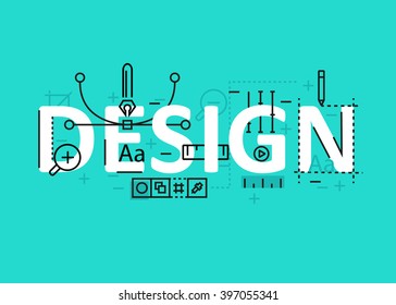 Design concept flat line design with icons and elements