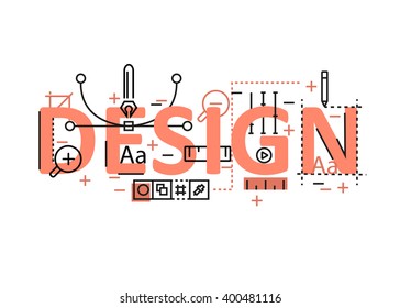 Design concept flat line design with icons and elements. Modern design concept vectors collection.