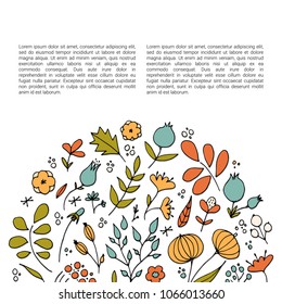 Design concept with flowers. Floral vector template.