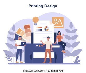 Design concept. Graphic, web, printing design. Digital drawing with electronic tools and equipment. Creativity concept. Flat illustration vector