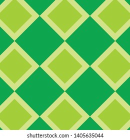The design concept of a green box shape. The right design is applied as a tile pattern.