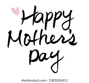 Design concept - hand write happy mothers day calligraphy on white background