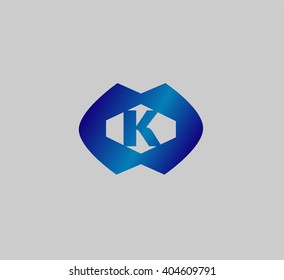 Design Concept Icons and Shapes of Letter K, Vector Illustration
