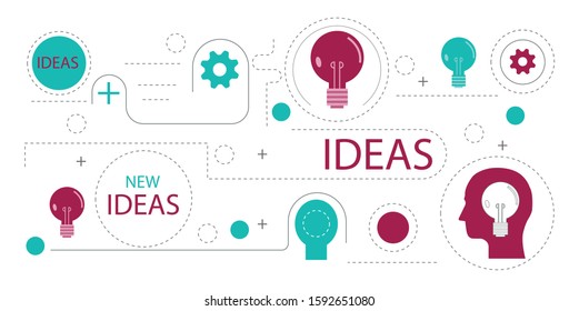 Design concept for Idea. Info graphic idea of making creative products. Template for website banner