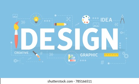 Design concept illustration. Colorful icons with words.