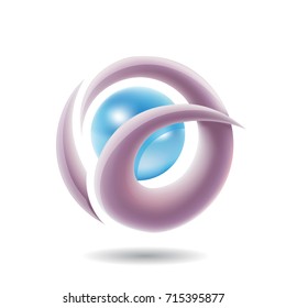 Design Concept of Letter A, O or Q with a Pearl Icon, Vector Illustration Isolated on a White Background